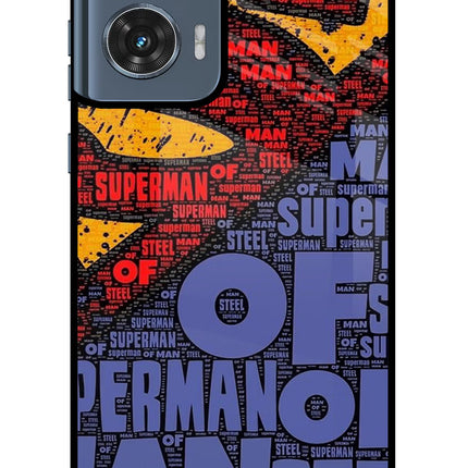 Superman Moto Edge 50 Fusion Glass Case Back Cover by Casekaro