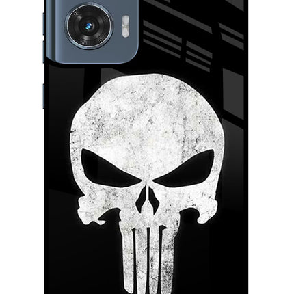 Punisher Skull Moto Edge 50 Fusion Glass Case Back Cover by Casekaro