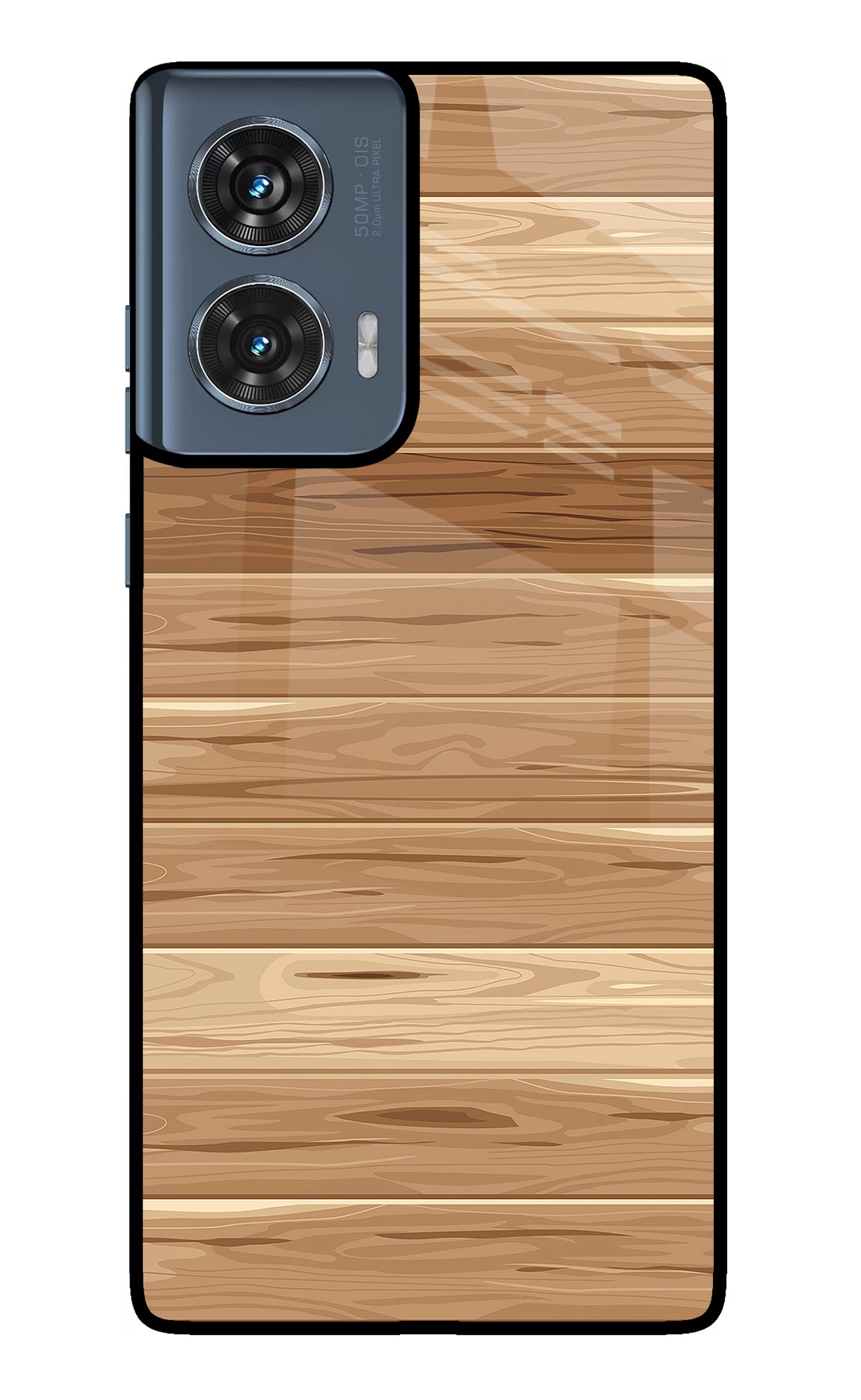 Wooden Vector Moto Edge 50 Fusion Glass Case