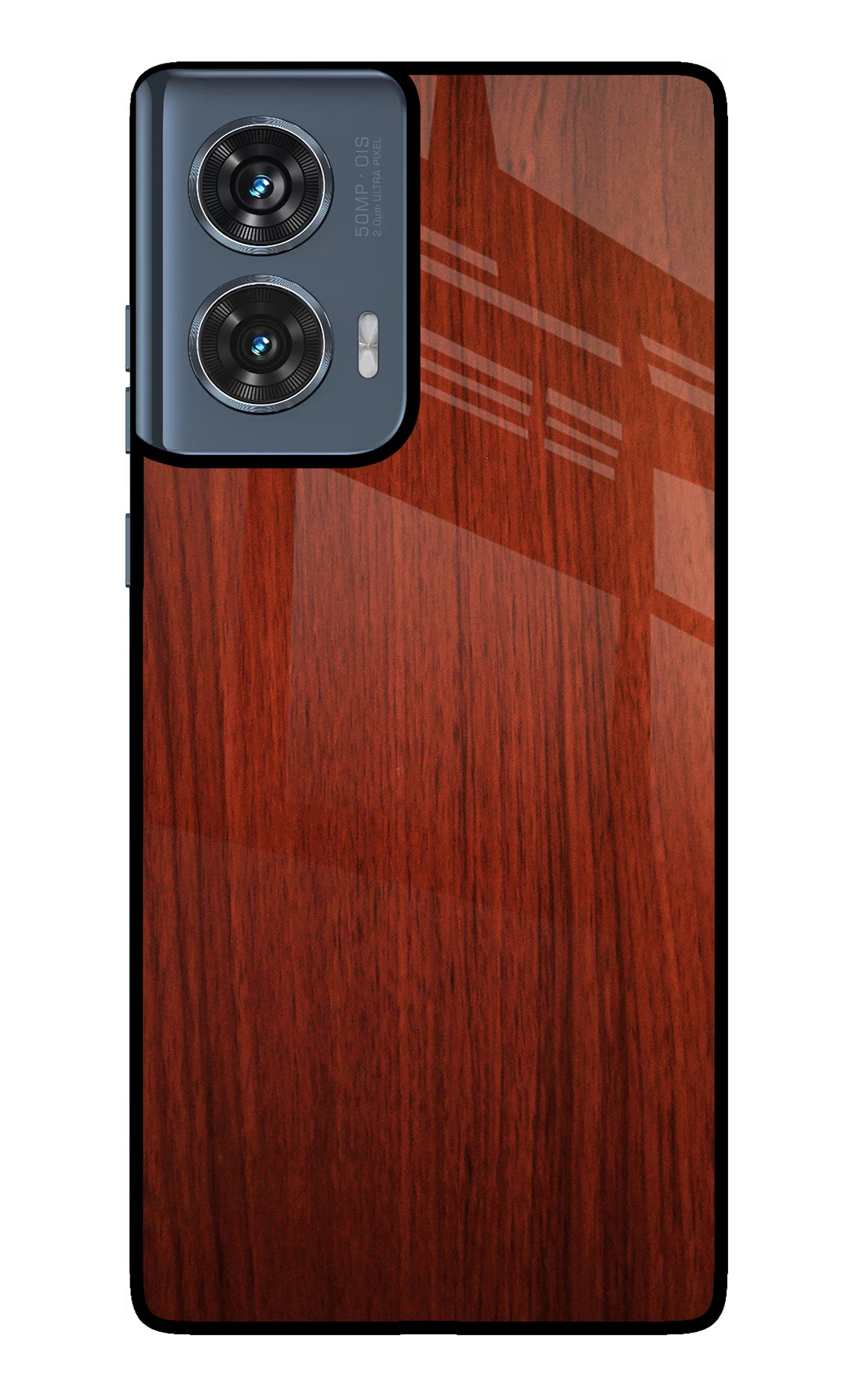 Wooden Plain Pattern Moto Edge 50 Fusion Glass Case