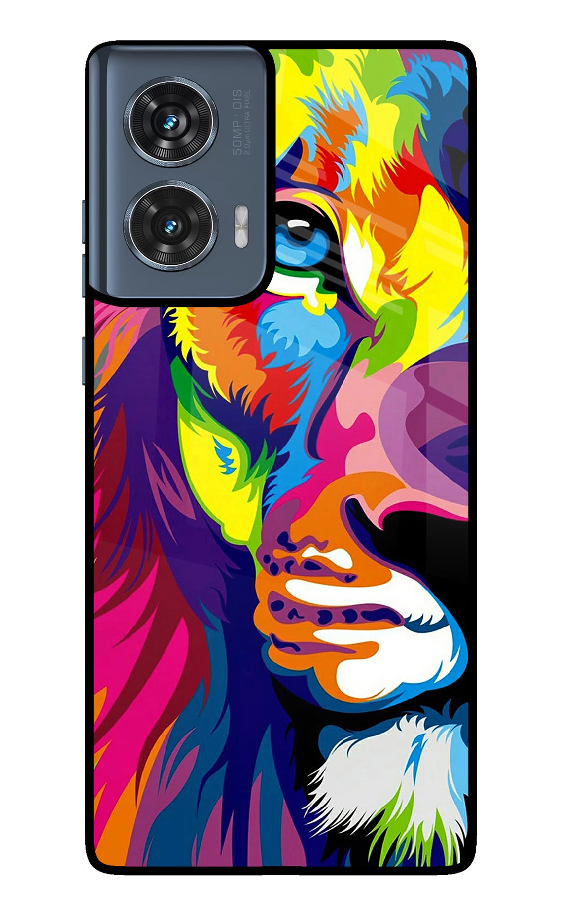 Lion Half Face Moto Edge 50 Fusion Back Cover