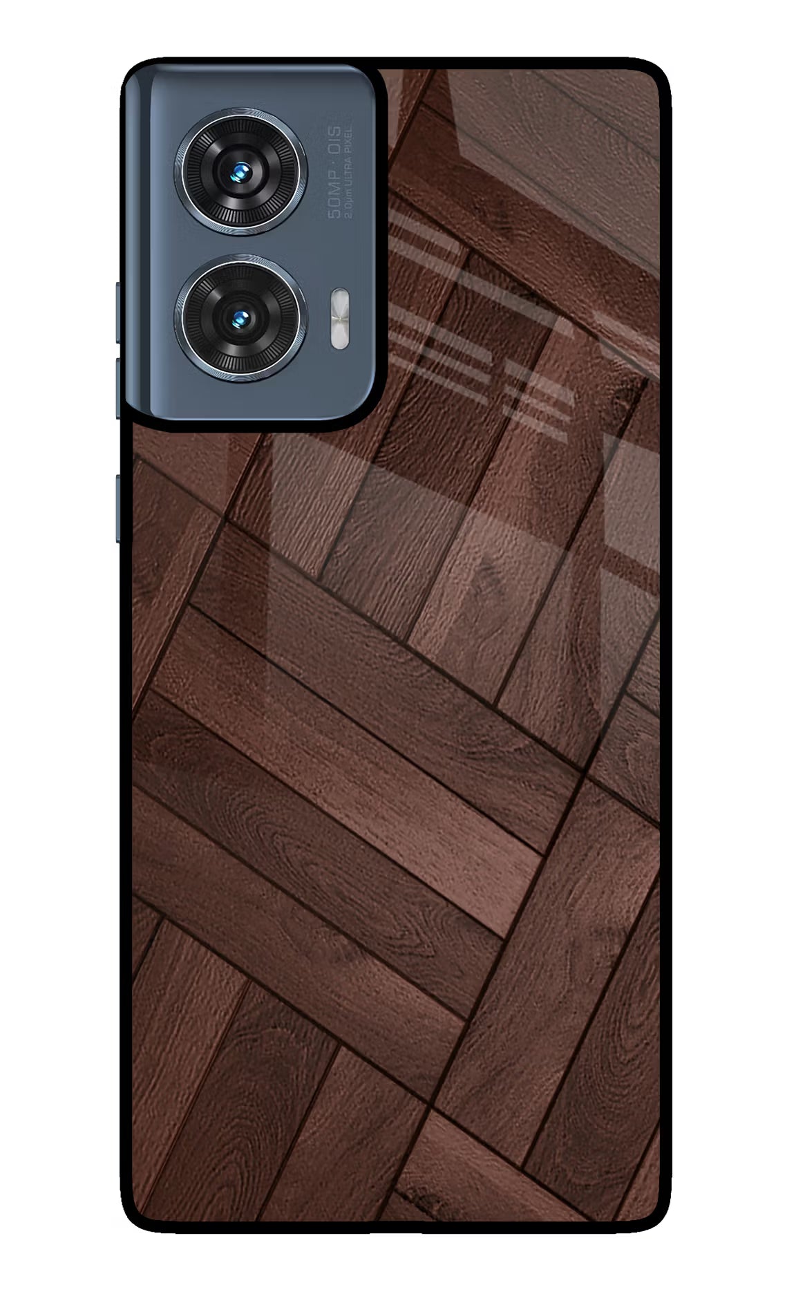 Wooden Texture Design Moto Edge 50 Fusion Glass Case Back Cover by Casekaro