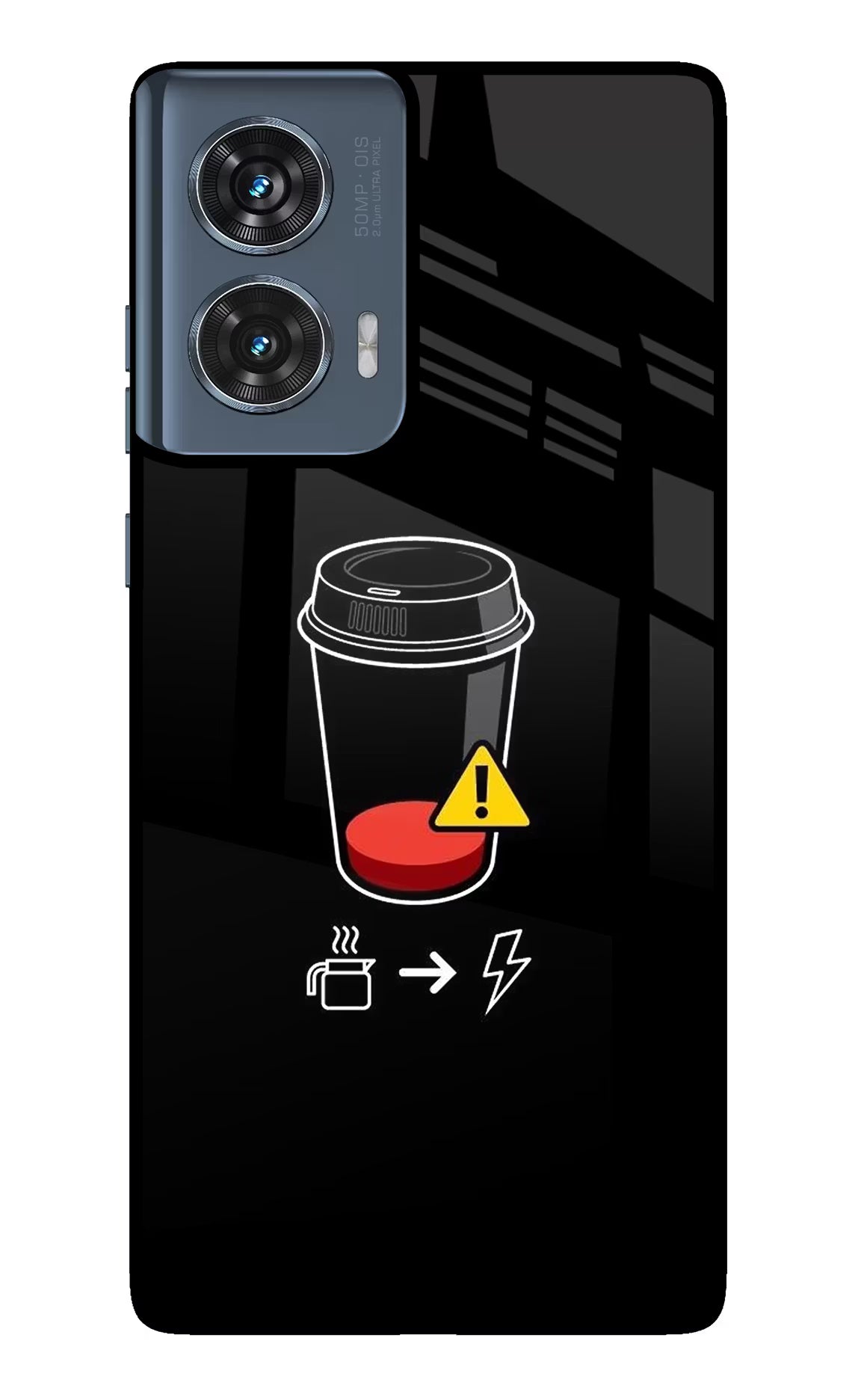 Coffee Moto Edge 50 Fusion Glass Case Back Cover by Casekaro