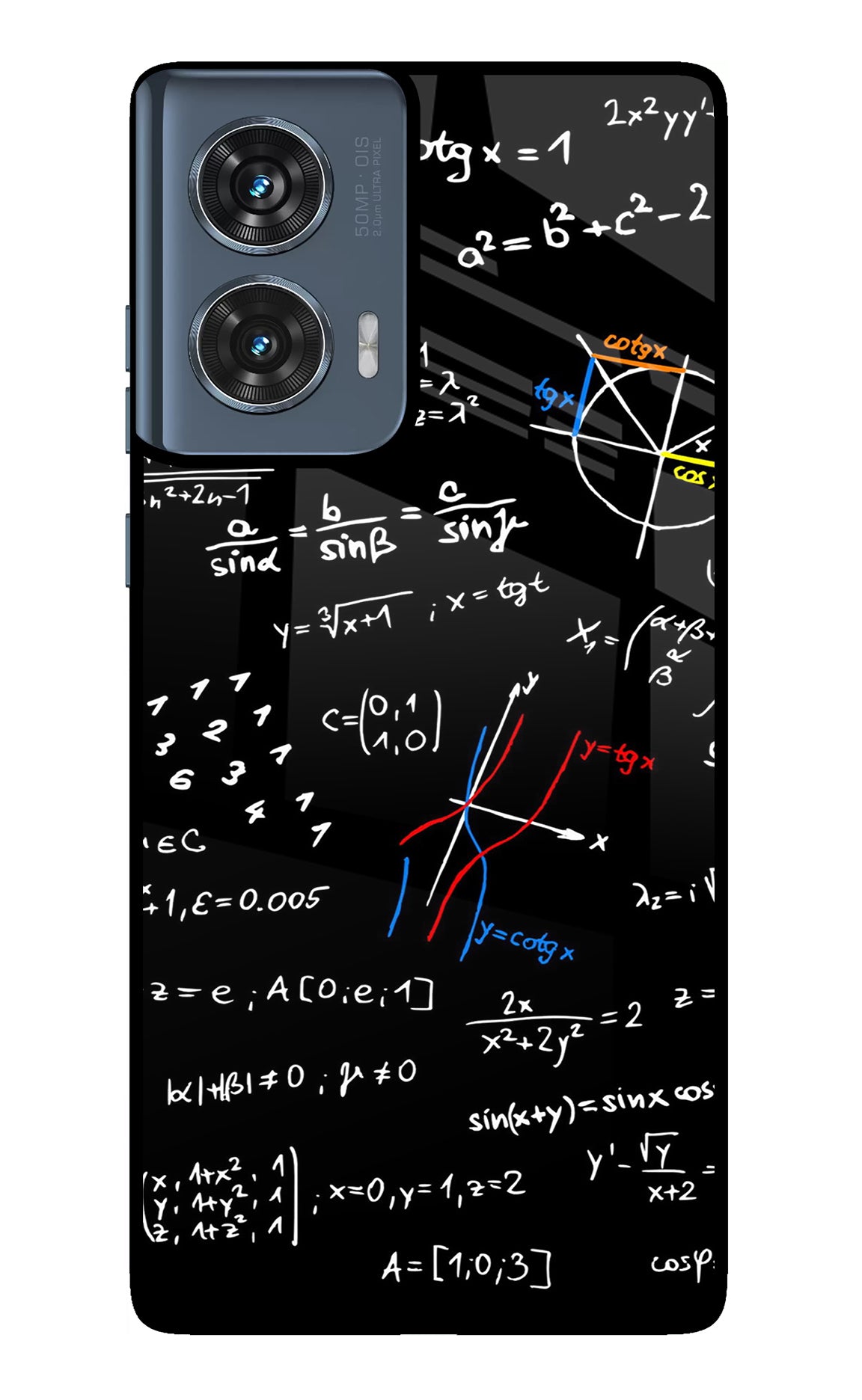 Mathematics Formula Moto Edge 50 Fusion Glass Case