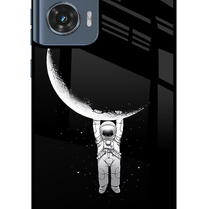 Moon Space Moto Edge 50 Fusion Glass Case Back Cover by Casekaro