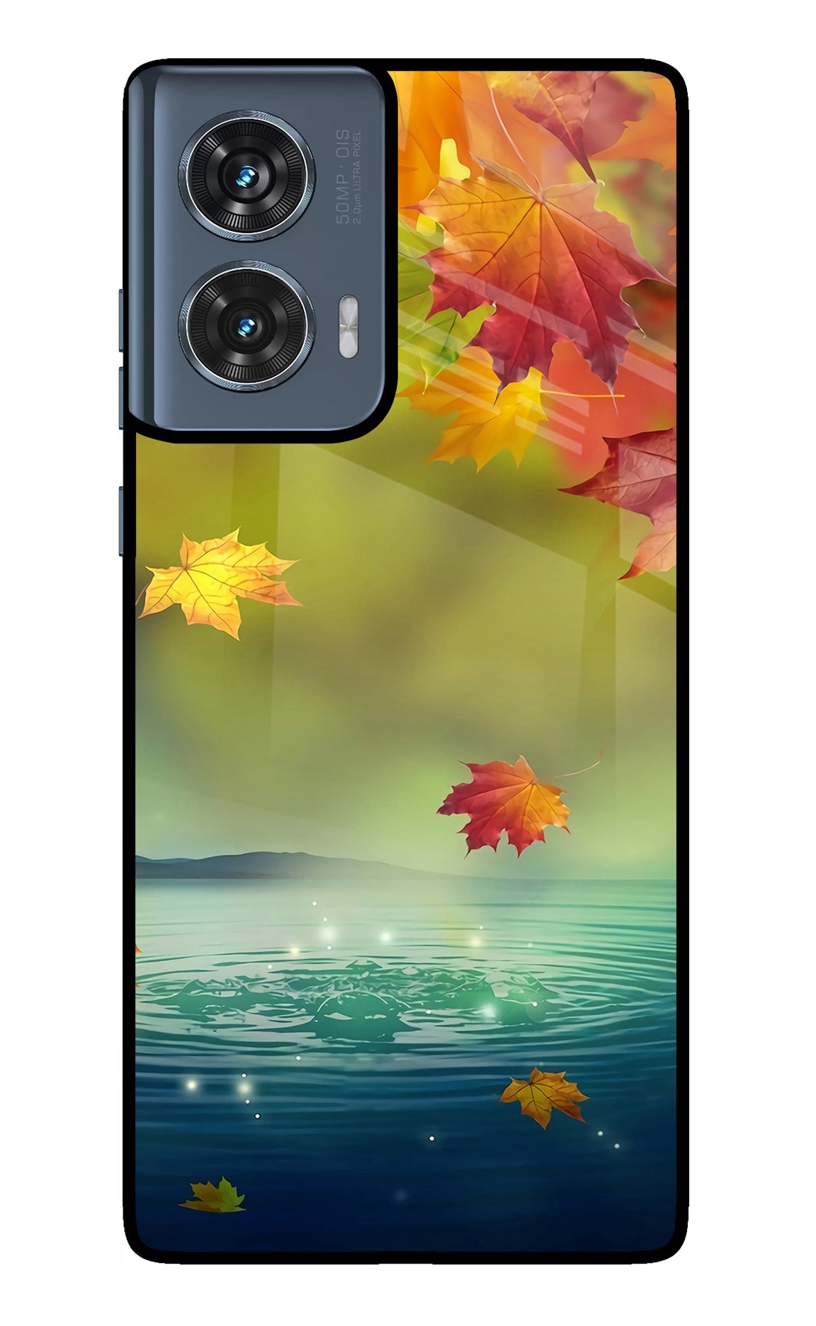 Flowers Moto Edge 50 Fusion Glass Case