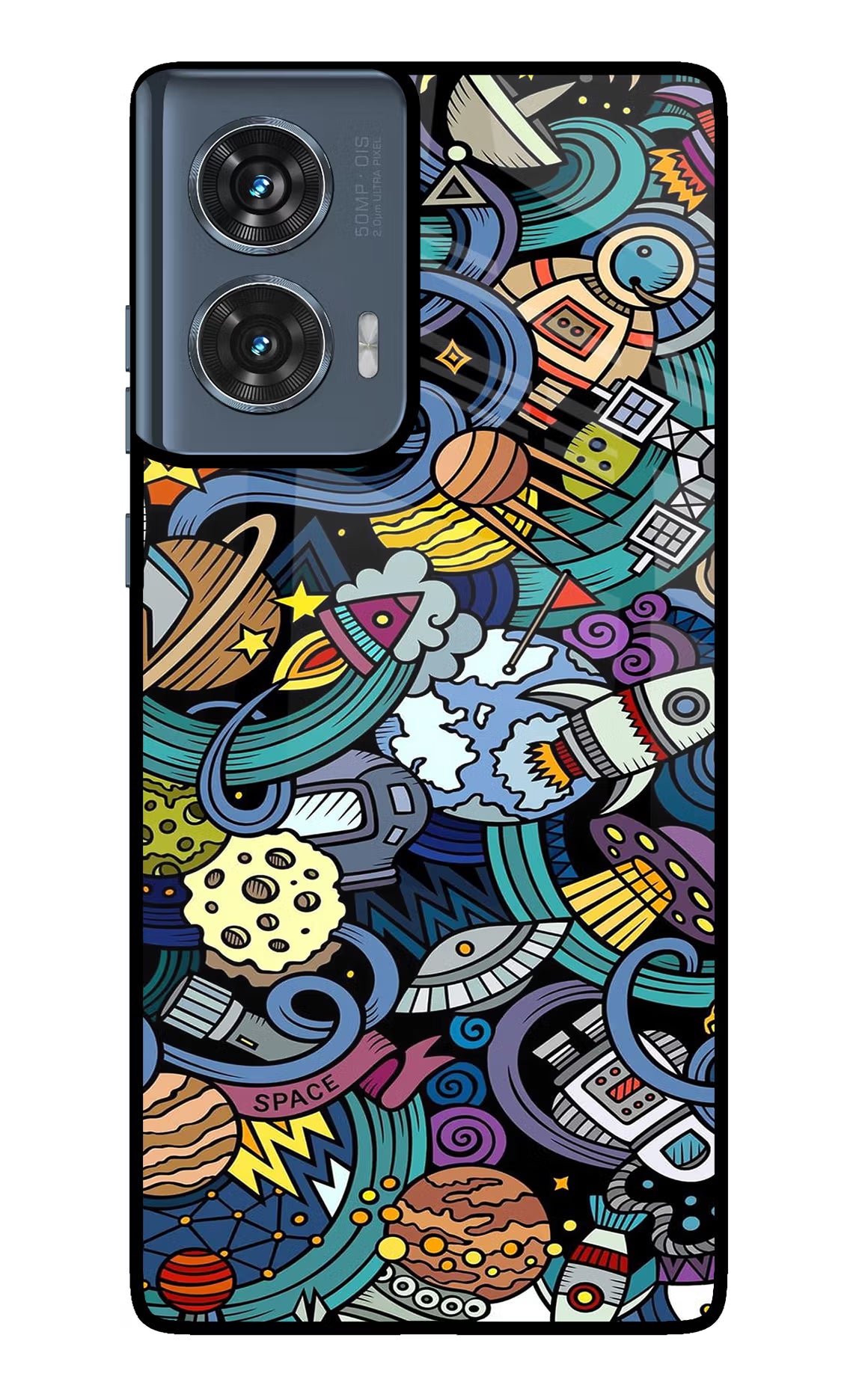 Space Abstract Moto Edge 50 Fusion Glass Case Back Cover by Casekaro
