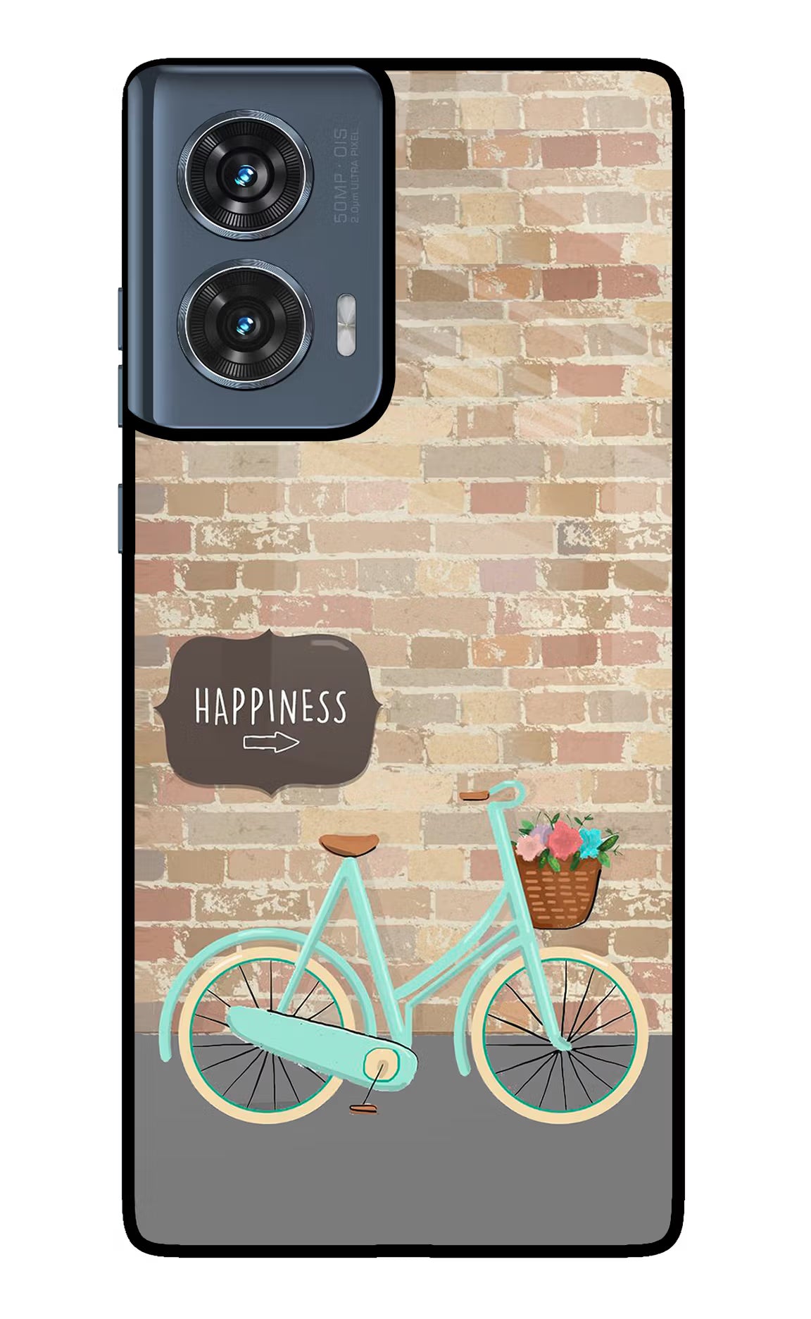 Happiness Artwork Moto Edge 50 Fusion Glass Case Back Cover by Casekaro