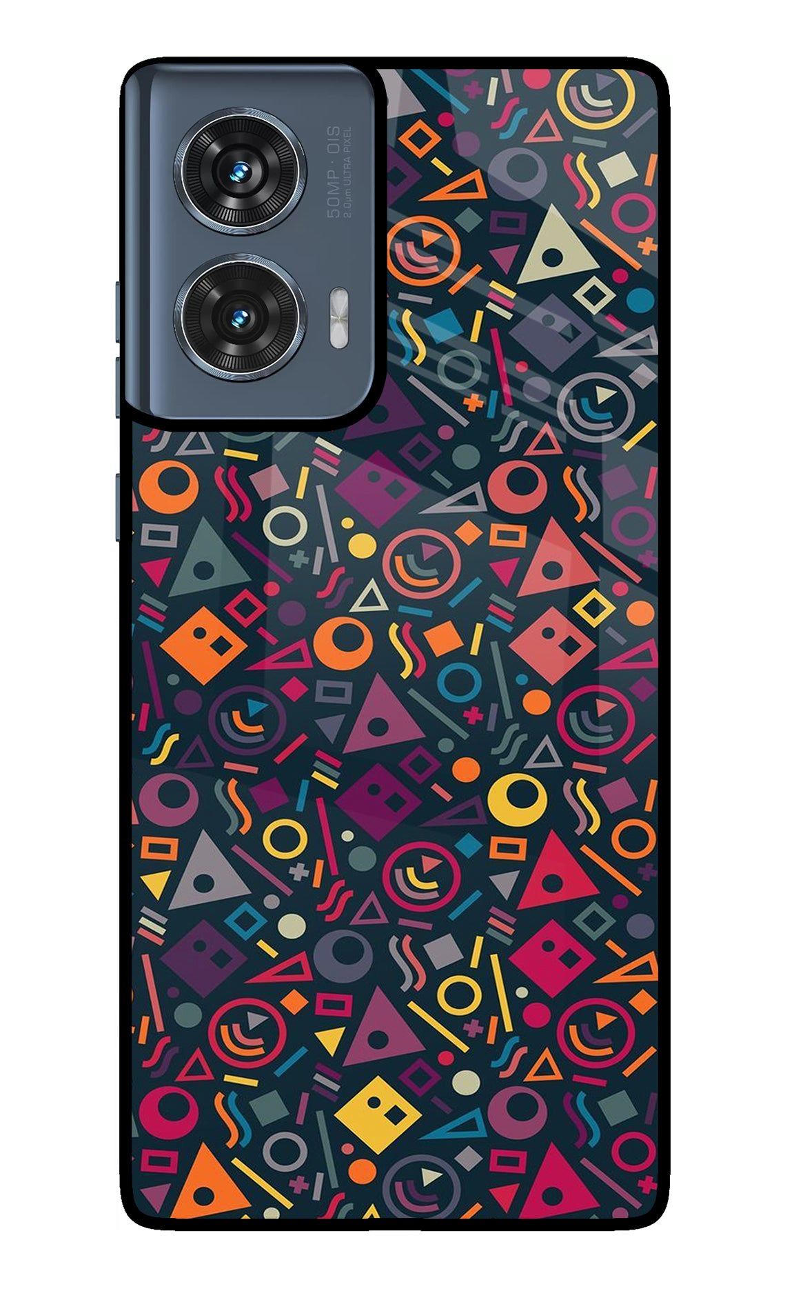 Geometric Abstract Moto Edge 50 Fusion Glass Case