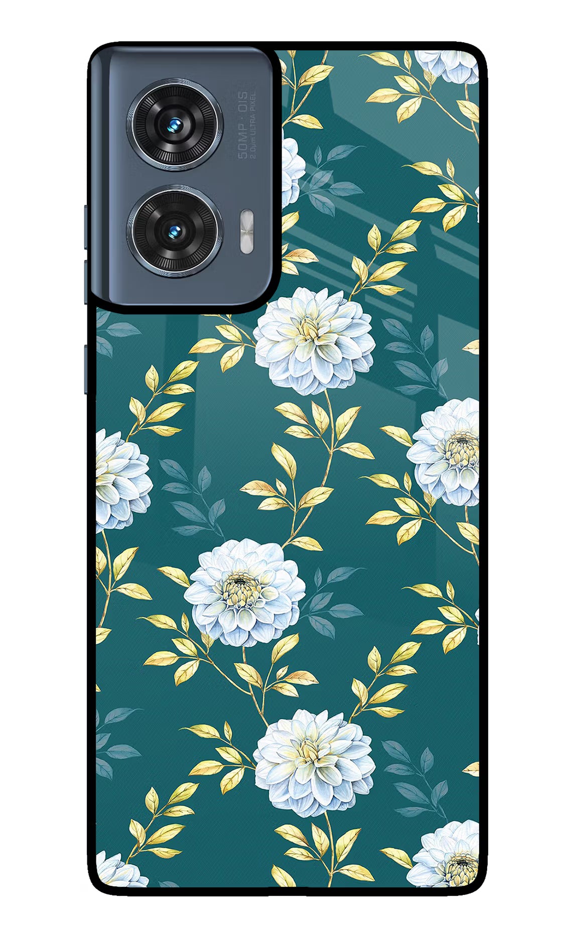 Flowers Moto Edge 50 Fusion Glass Case