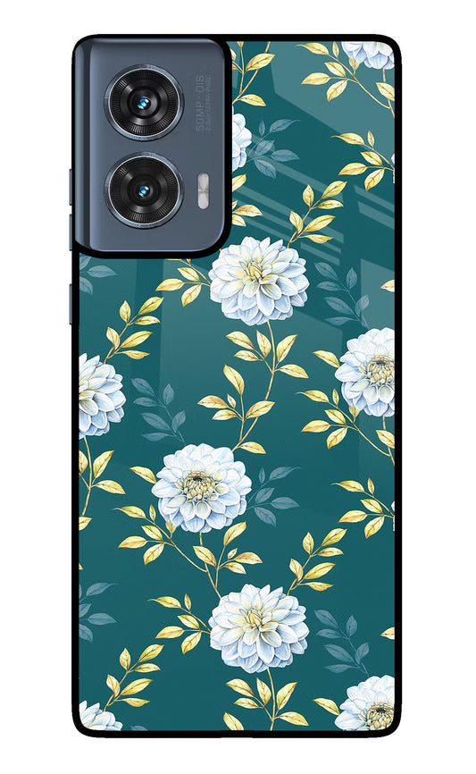 Flowers Moto Edge 50 Fusion Glass Case