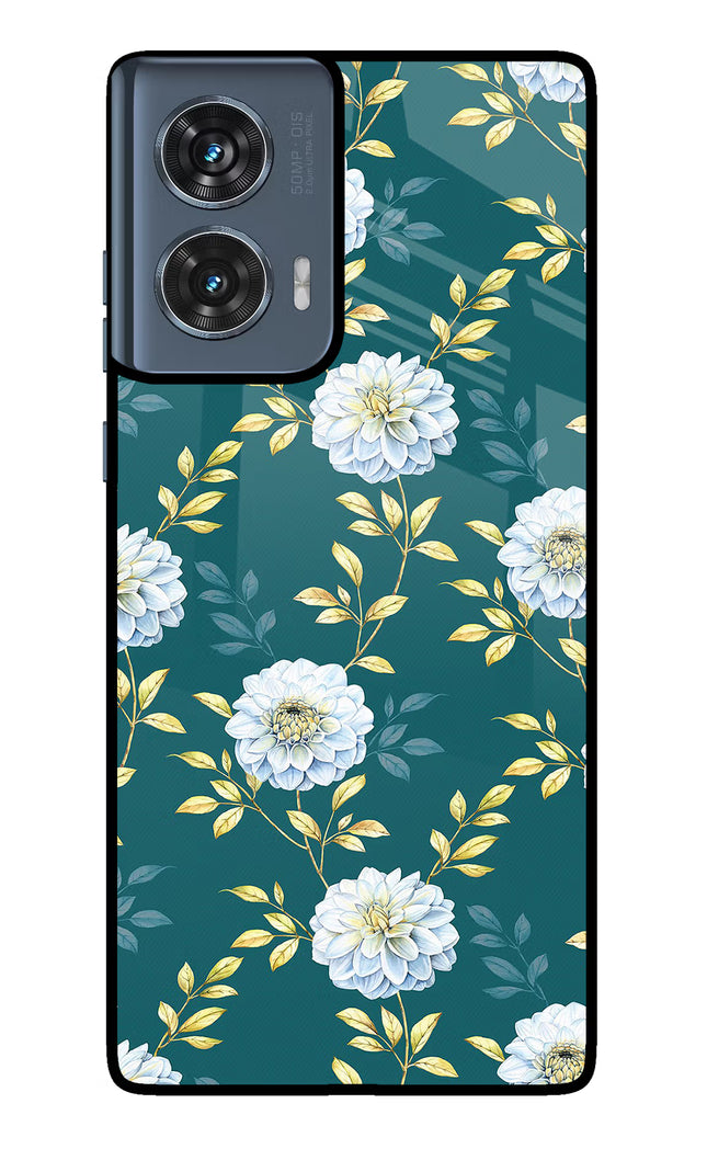 Flowers Moto Edge 50 Fusion Glass Case