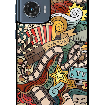 Cinema Abstract Moto Edge 50 Fusion Glass Case Back Cover by Casekaro