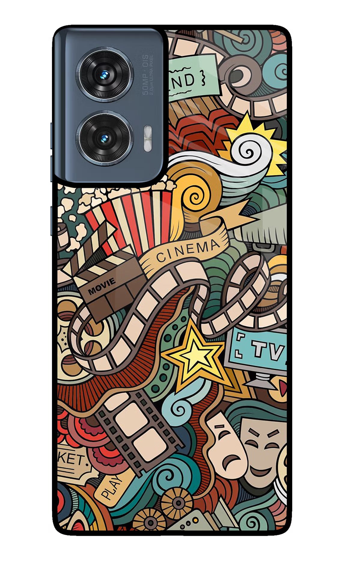 Cinema Abstract Moto Edge 50 Fusion Glass Case Back Cover by Casekaro