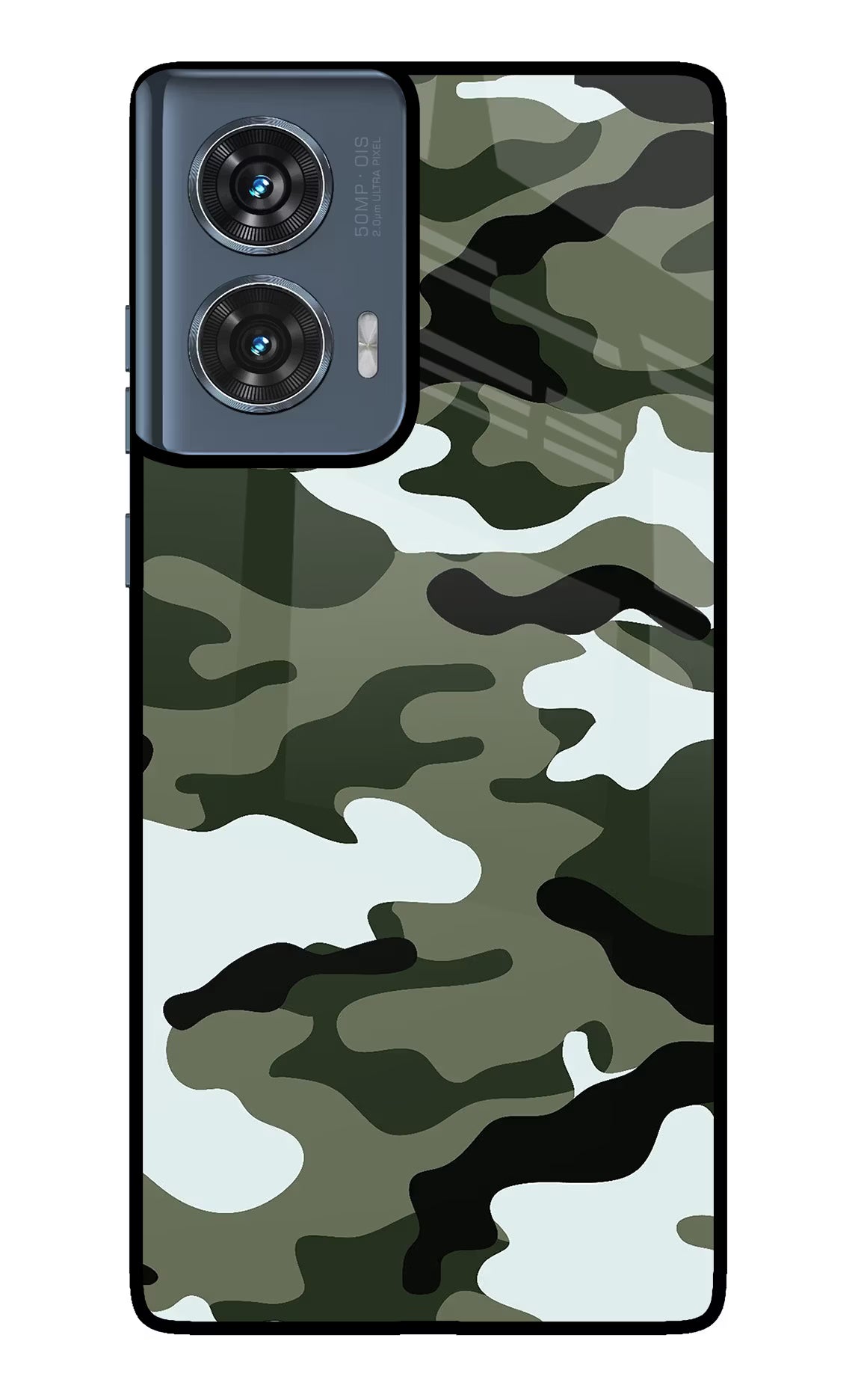 Camouflage Moto Edge 50 Fusion Glass Case Back Cover by Casekaro