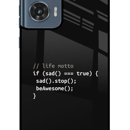 Life Motto Code Moto Edge 50 Fusion Glass Case Back Cover by Casekaro