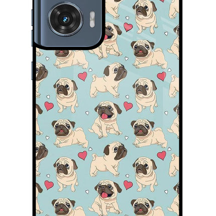 Pug Dog Moto Edge 50 Fusion Glass Case Back Cover by Casekaro
