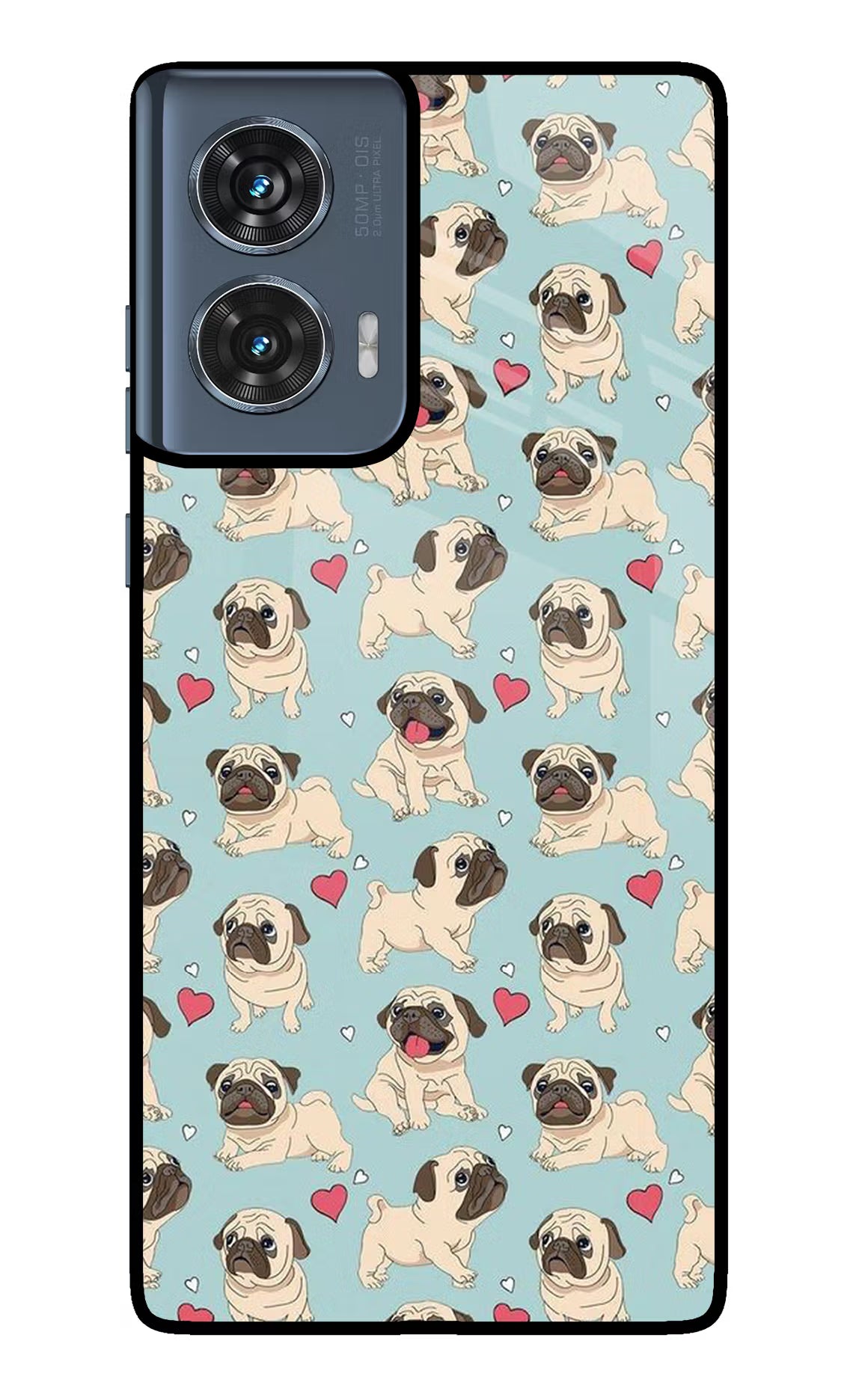 Pug Dog Moto Edge 50 Fusion Glass Case Back Cover by Casekaro