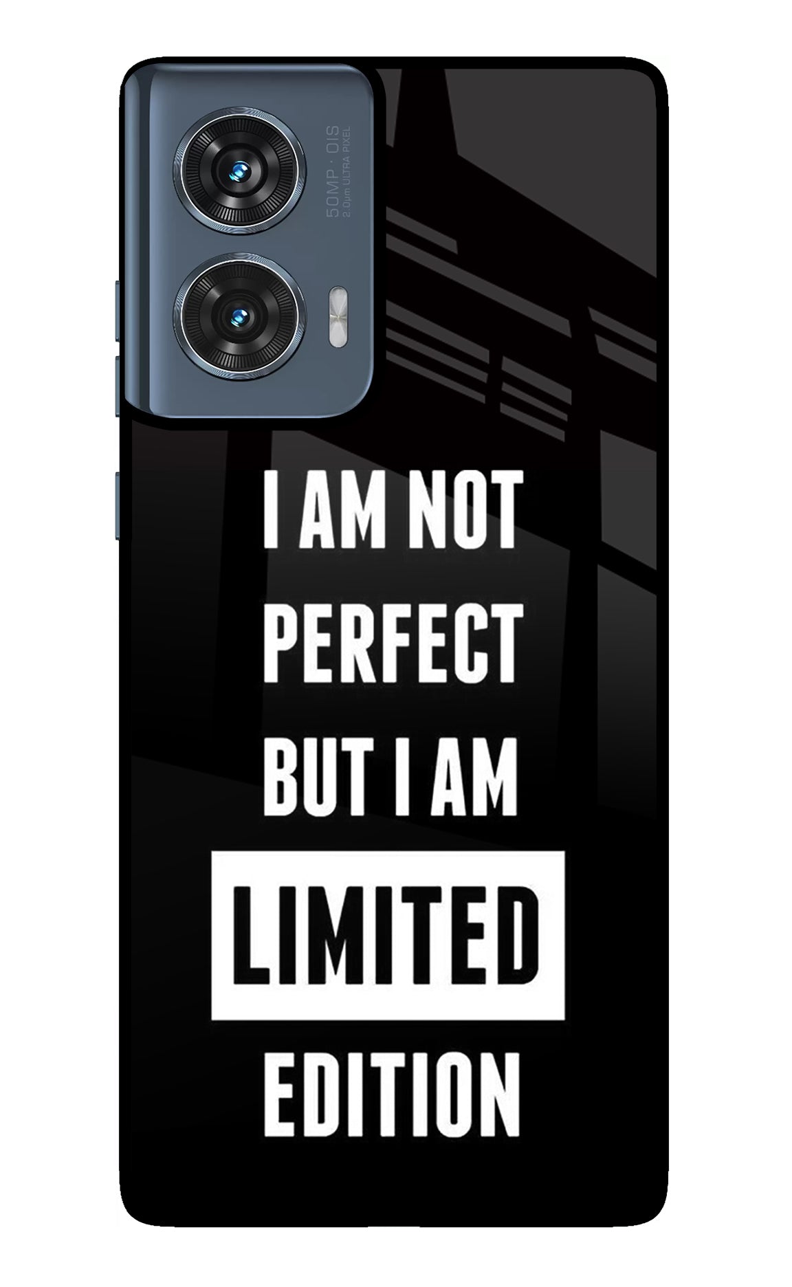 I Am Not Perfect But I Am Limited Edition Moto Edge 50 Fusion Glass Case