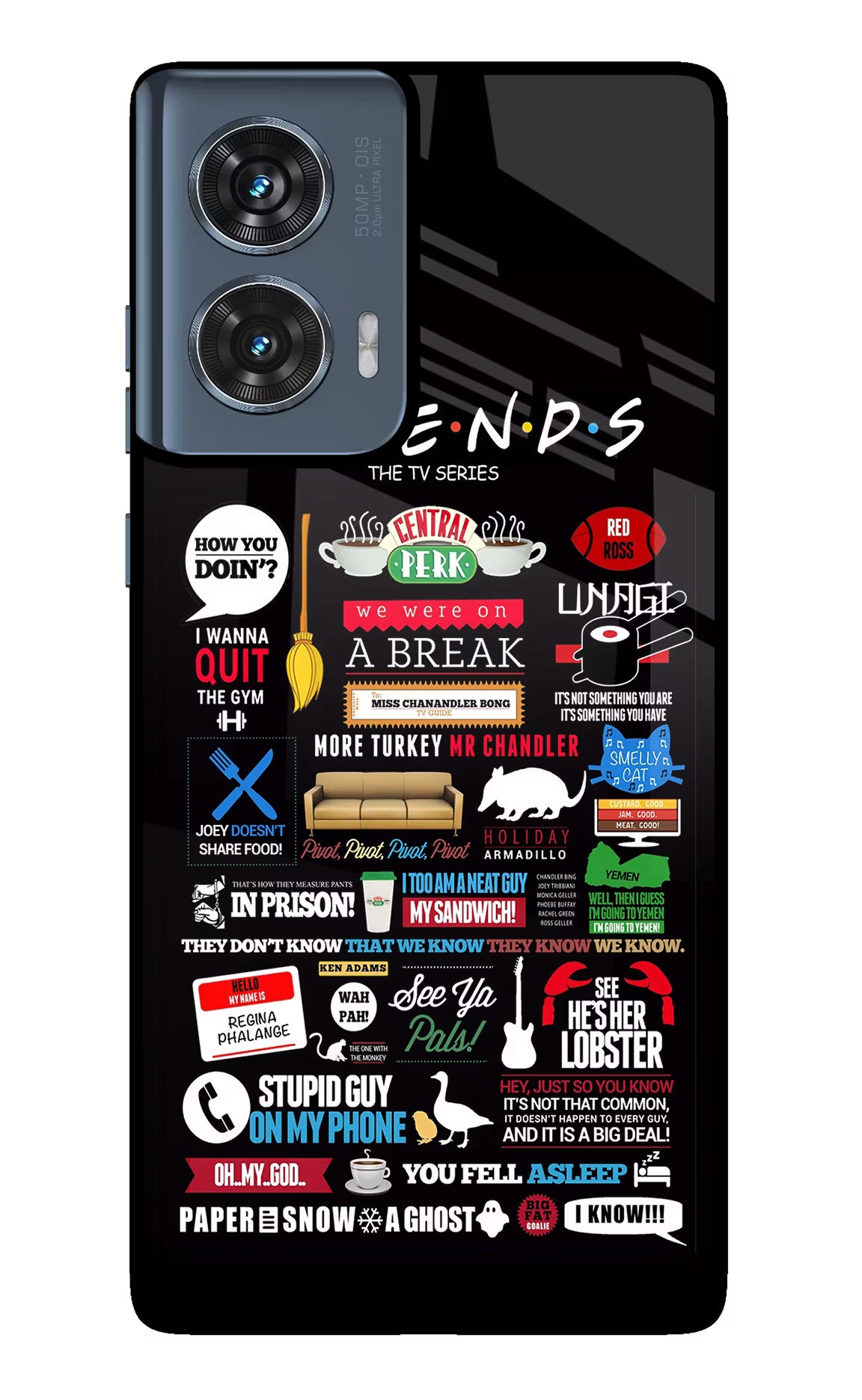 FRIENDS Moto Edge 50 Fusion Glass Case Back Cover by Casekaro