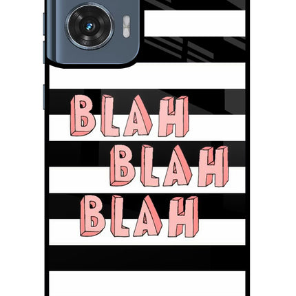 Blah Blah Blah Moto Edge 50 Fusion Glass Case Back Cover by Casekaro
