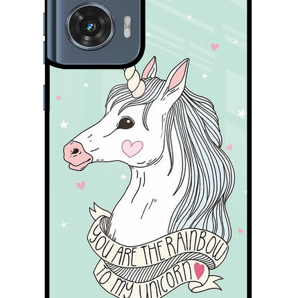 Unicorn Wallpaper Moto Edge 50 Fusion Glass Case Back Cover by Casekaro