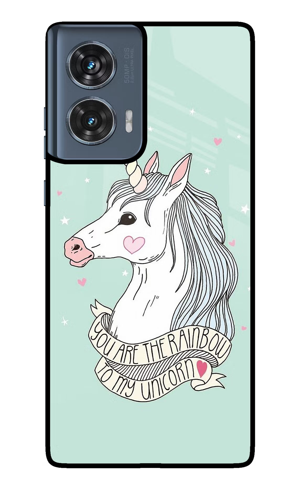 Unicorn Wallpaper Moto Edge 50 Fusion Glass Case Back Cover by Casekaro