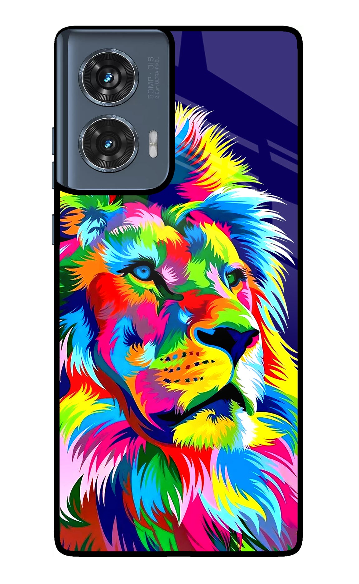 Vector Art Lion Moto Edge 50 Fusion Glass Case