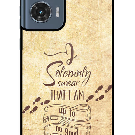 I Solemnly swear that i up to no good Moto Edge 50 Fusion Glass Case Back Cover by Casekaro