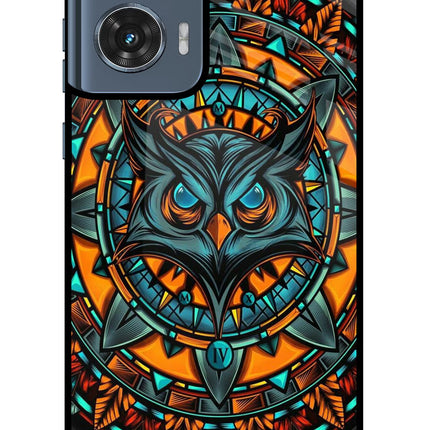 Angry Owl Art Moto Edge 50 Fusion Glass Case Back Cover by Casekaro