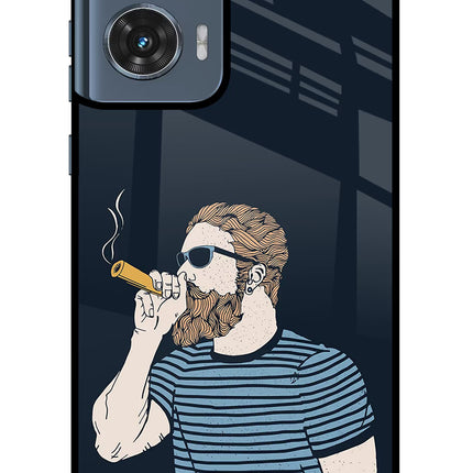 Smoking Moto Edge 50 Fusion Glass Case Back Cover by Casekaro