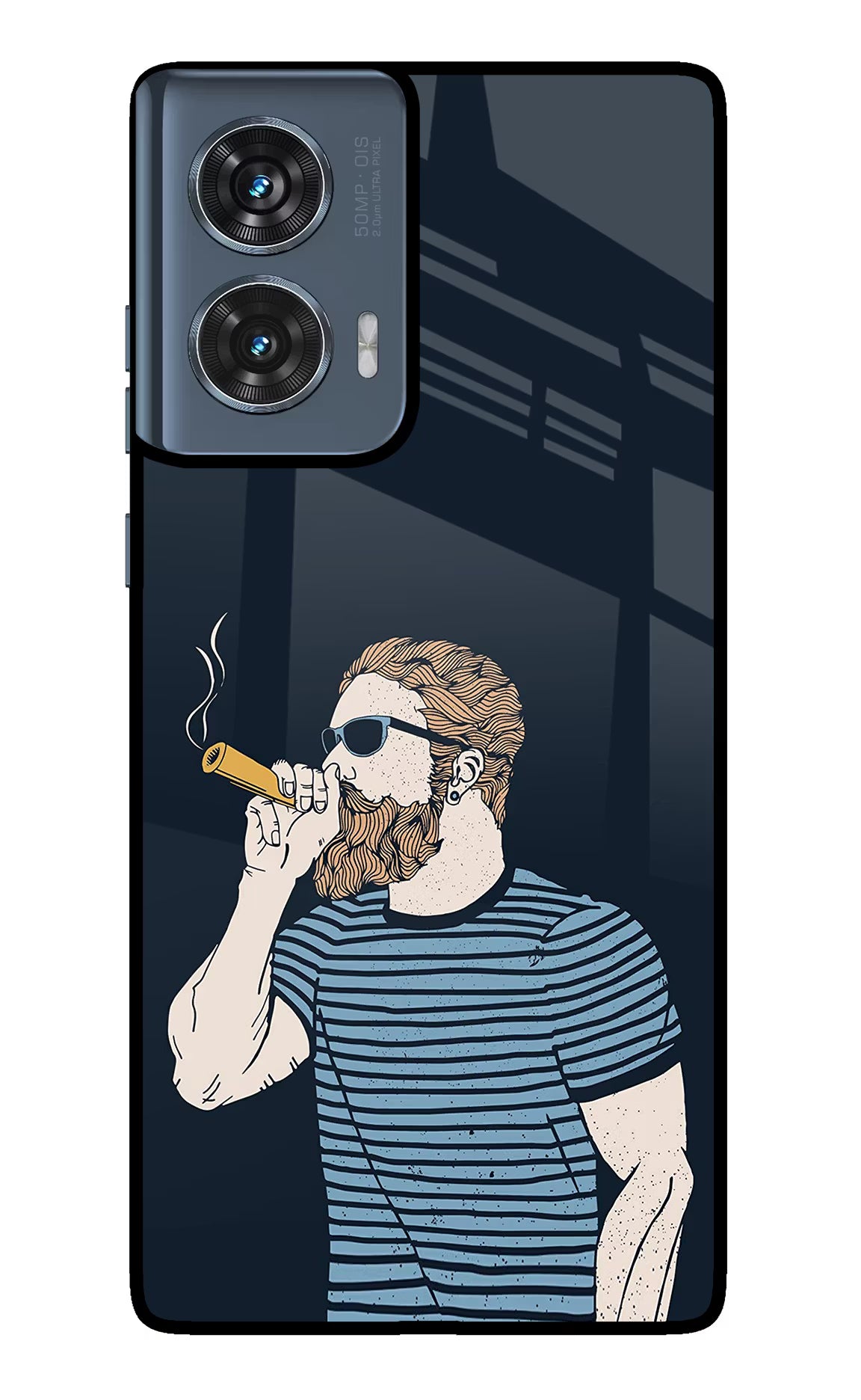 Smoking Moto Edge 50 Fusion Glass Case Back Cover by Casekaro