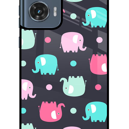 Elephants Moto Edge 50 Fusion Glass Case Back Cover by Casekaro