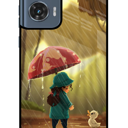 Rainy Day Moto Edge 50 Fusion Glass Case Back Cover by Casekaro