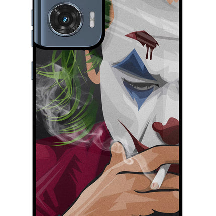 Joker Smoking Moto Edge 50 Fusion Glass Case Back Cover by Casekaro