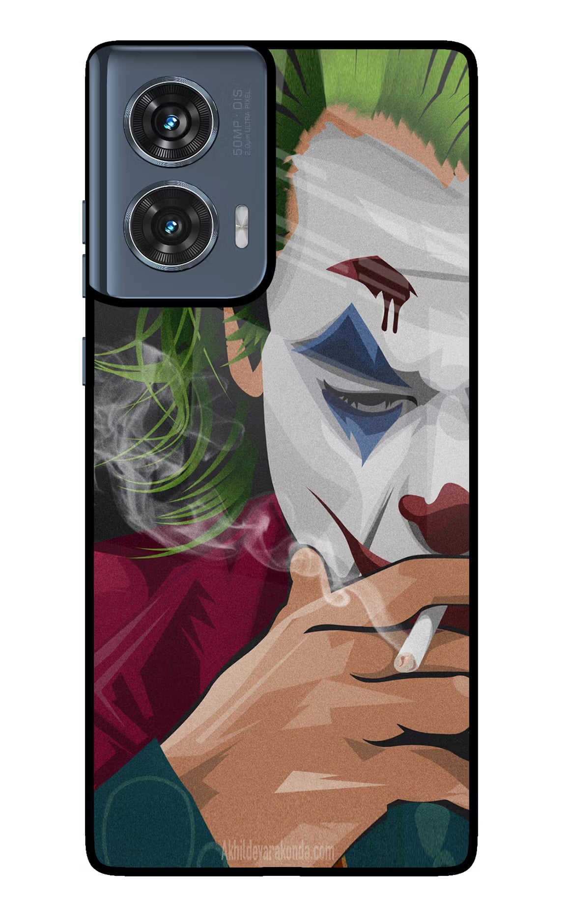 Joker Smoking Moto Edge 50 Fusion Glass Case Back Cover by Casekaro