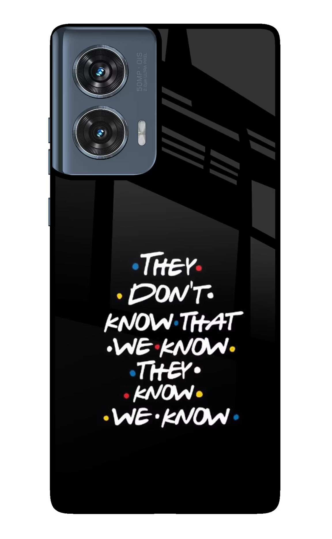 FRIENDS Dialogue Moto Edge 50 Fusion Glass Case Back Cover by Casekaro