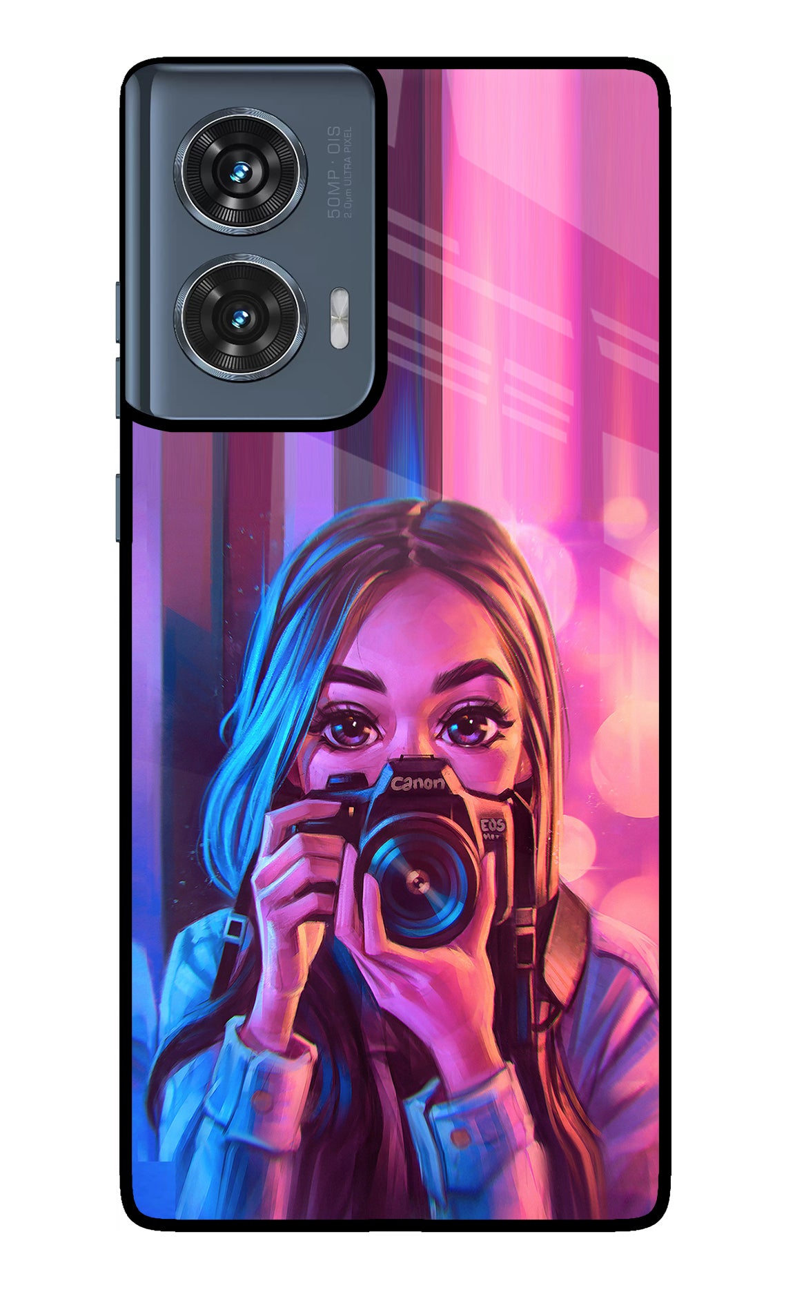 Girl Photographer Moto Edge 50 Fusion Glass Case