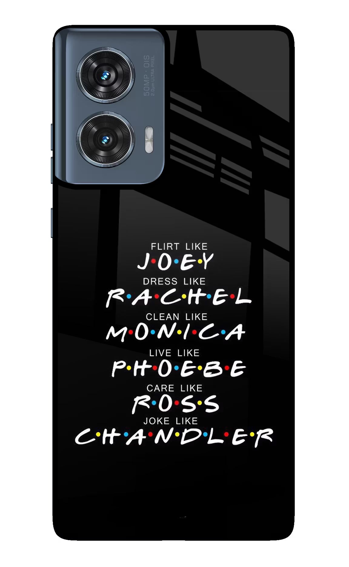 FRIENDS Character Moto Edge 50 Fusion Glass Case Back Cover by Casekaro