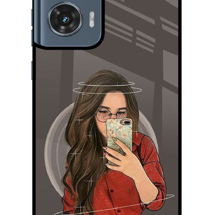 Selfie Queen Moto Edge 50 Fusion Glass Case Back Cover by Casekaro
