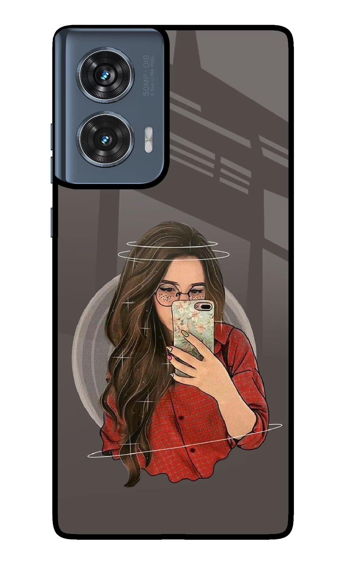 Selfie Queen Moto Edge 50 Fusion Glass Case Back Cover by Casekaro