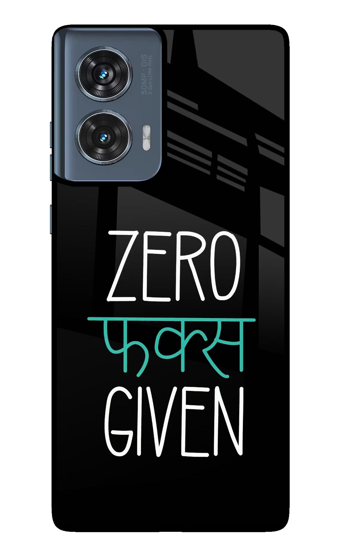 Zero Fucks Given Moto Edge 50 Fusion Glass Case Back Cover by Casekaro