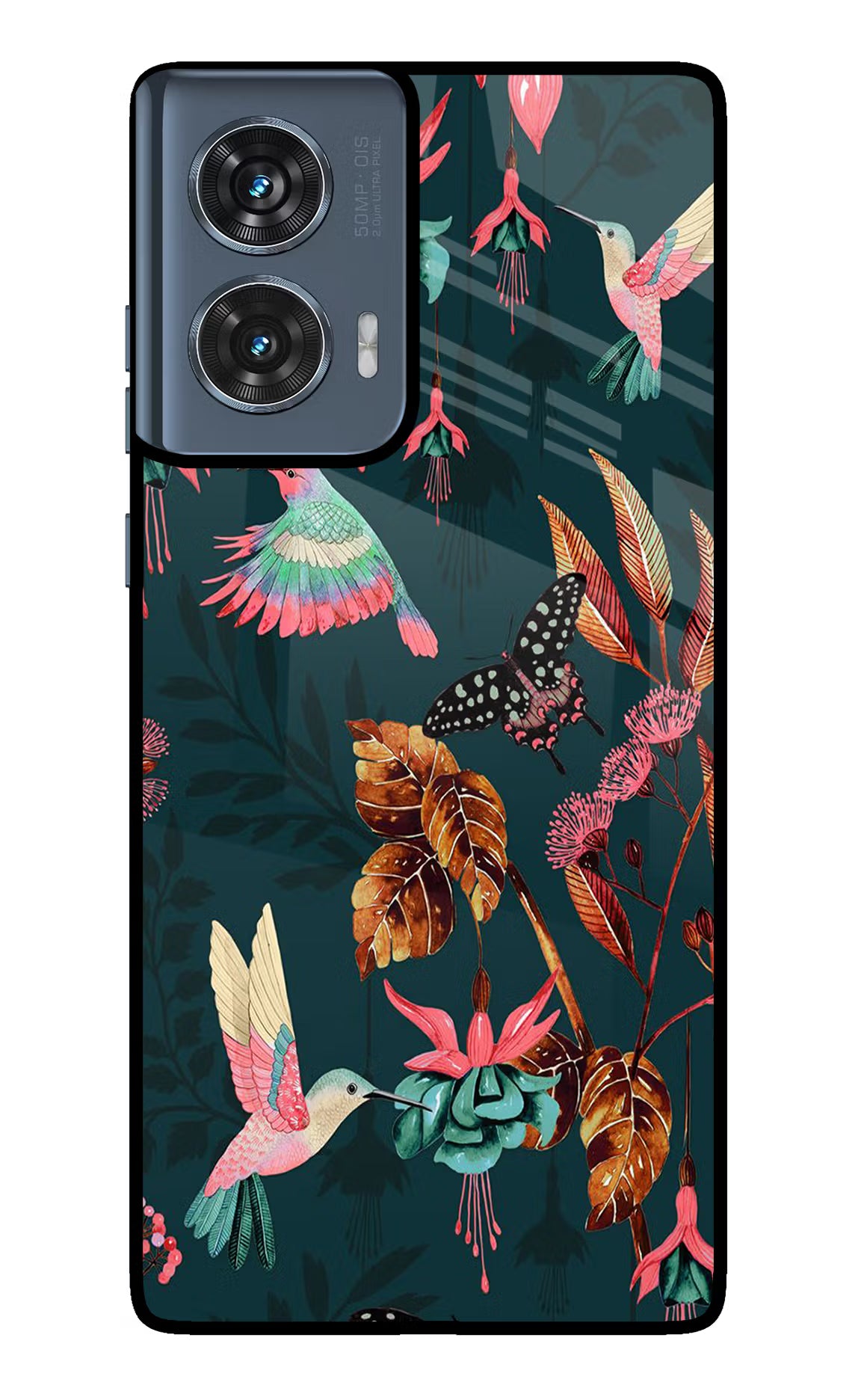 Birds Moto Edge 50 Fusion Glass Case Back Cover by Casekaro