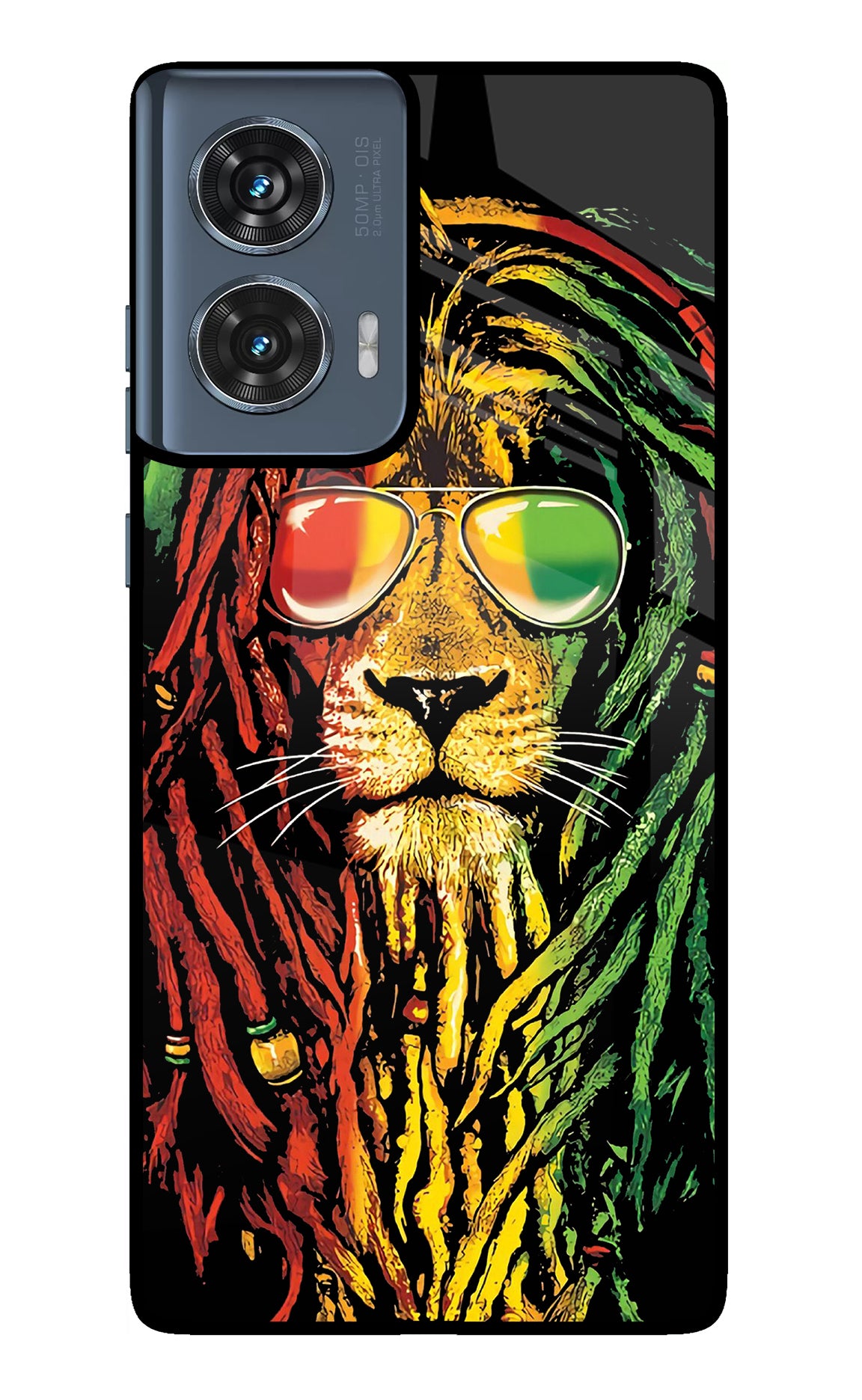 Rasta Lion Moto Edge 50 Fusion Glass Case