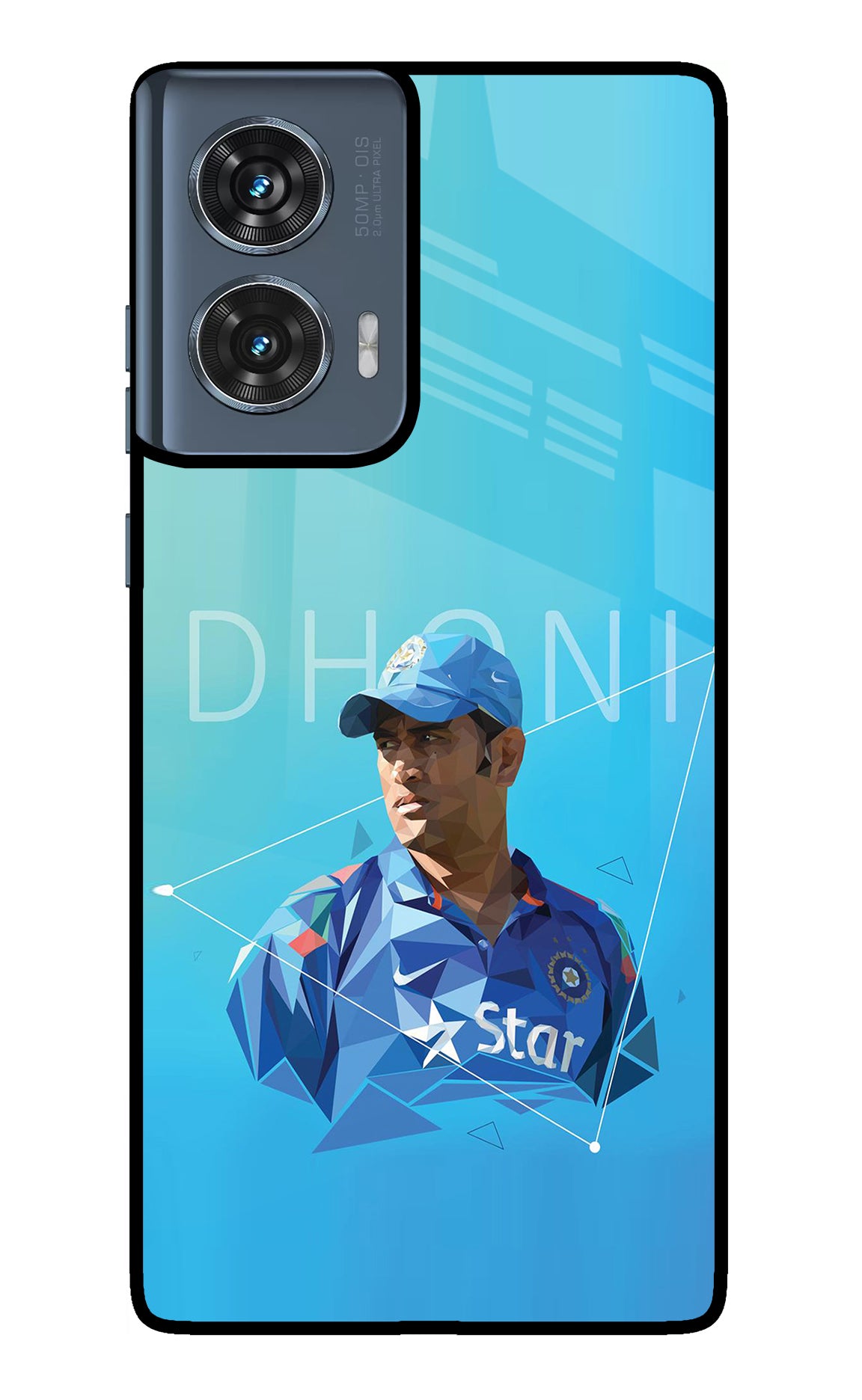 Dhoni Artwork Moto Edge 50 Fusion Glass Case