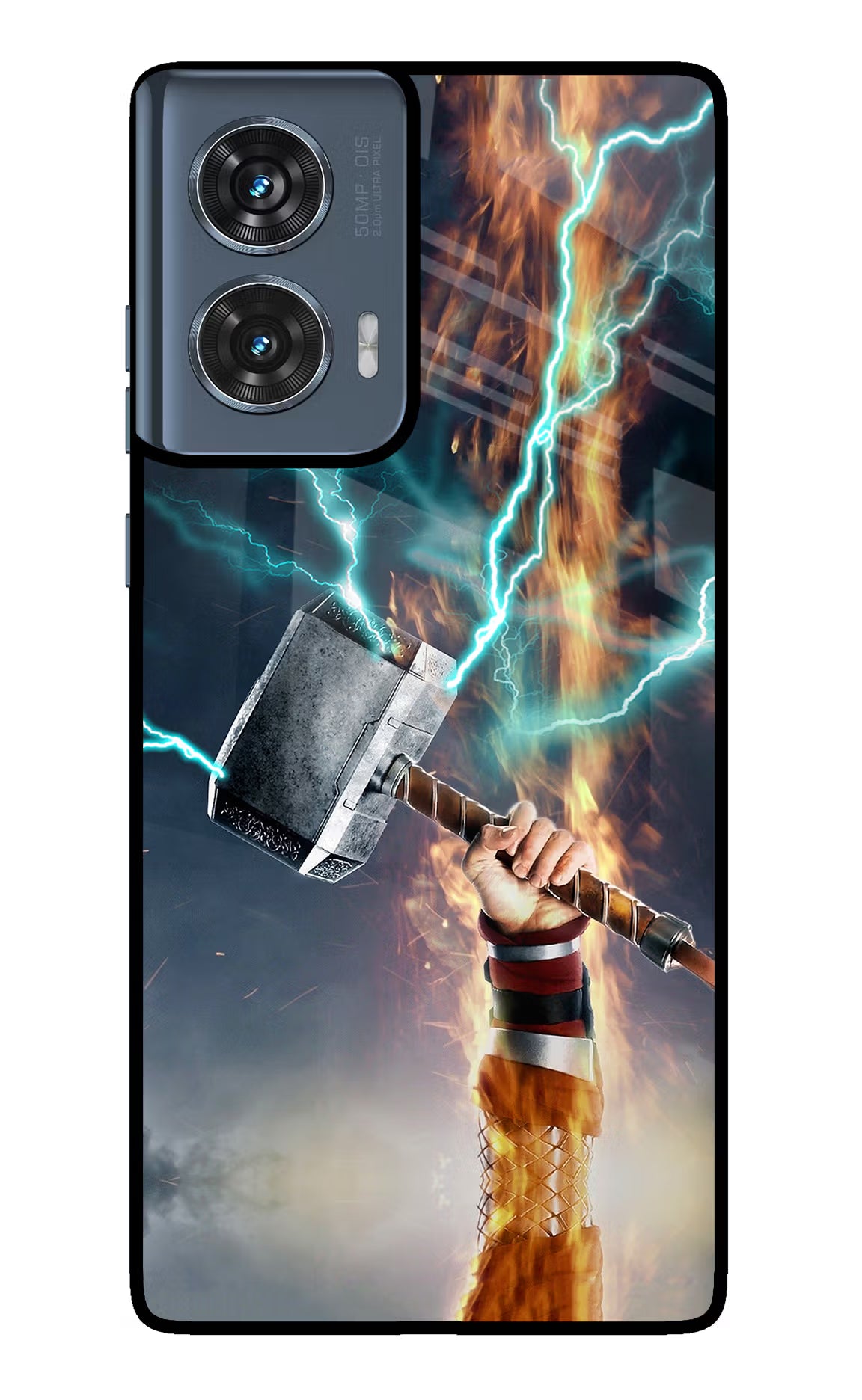 Thor Hammer Mjolnir Moto Edge 50 Fusion Glass Case Back Cover by Casekaro