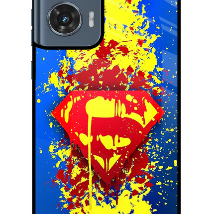 Superman logo Moto Edge 50 Fusion Glass Case Back Cover by Casekaro