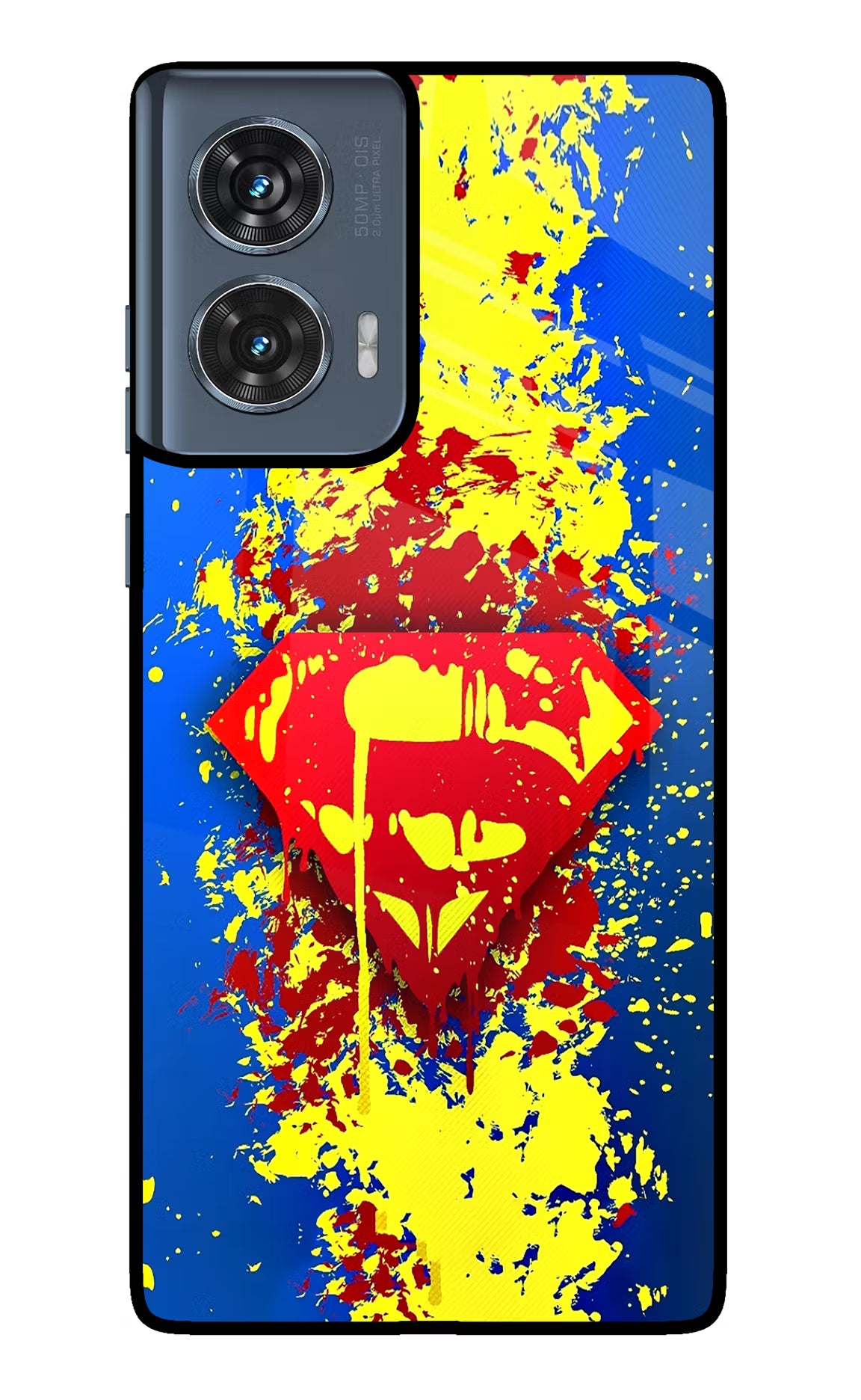 Superman logo Moto Edge 50 Fusion Glass Case Back Cover by Casekaro