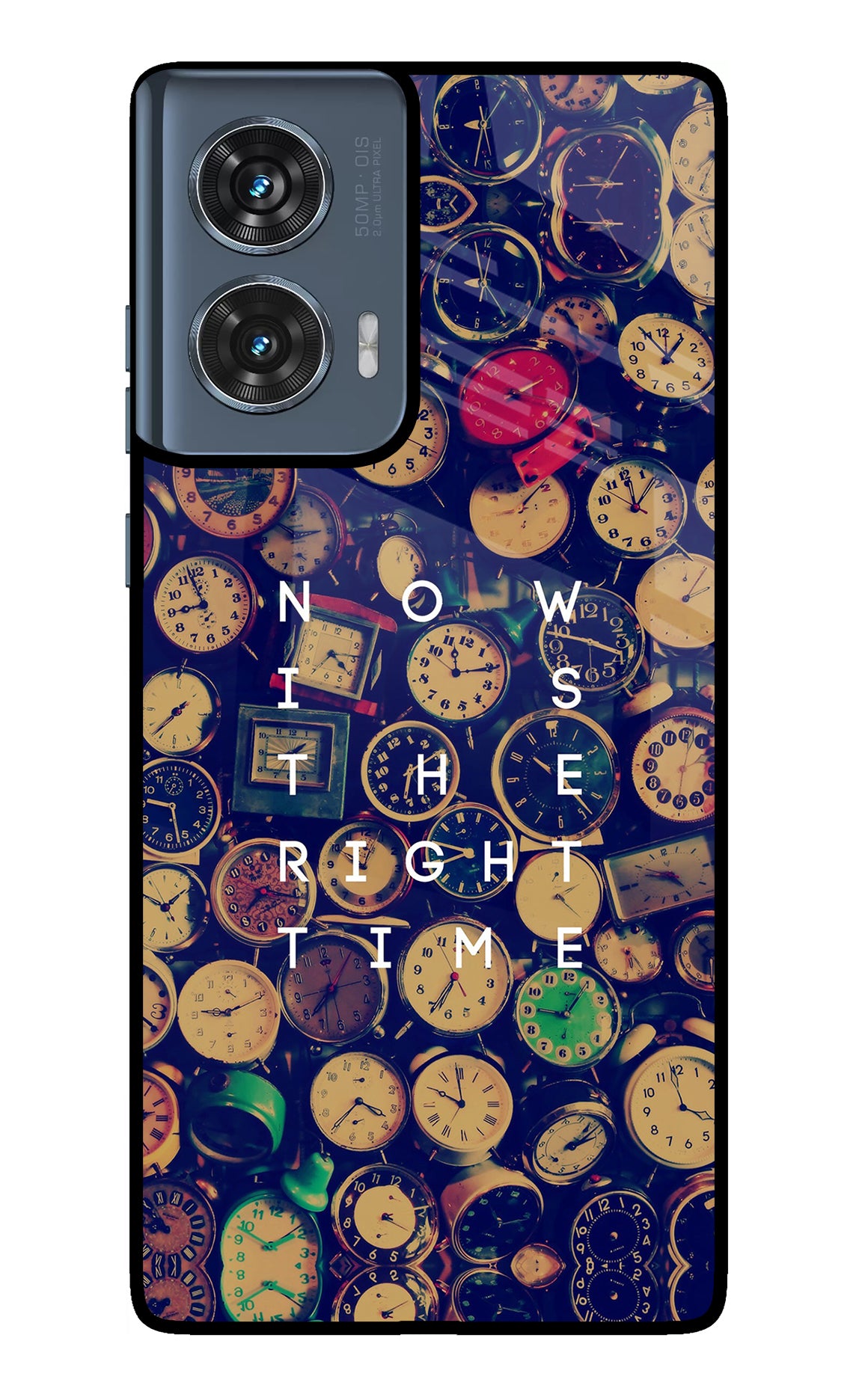 Now is the Right Time Quote Moto Edge 50 Fusion Glass Case