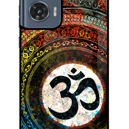 Om Cultural Moto Edge 50 Fusion Glass Case Back Cover by Casekaro